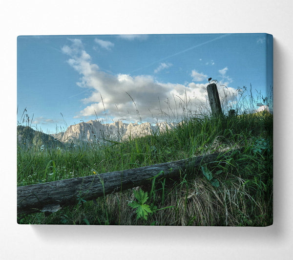  A Canvas Print of Green Mountain Fencepost Canvas Print