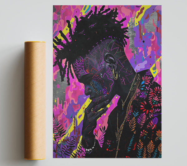 Pink Floral Portrait Poster