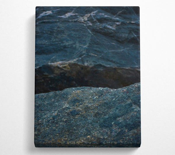 A Canvas Print of Teal Rock Face Canvas Art