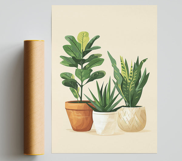 Green Potted Companionship Print