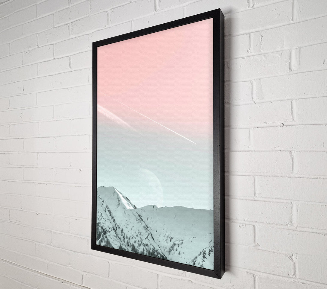  A Canvas Print of Pale Pink Mountainscape Canvas Wall Art