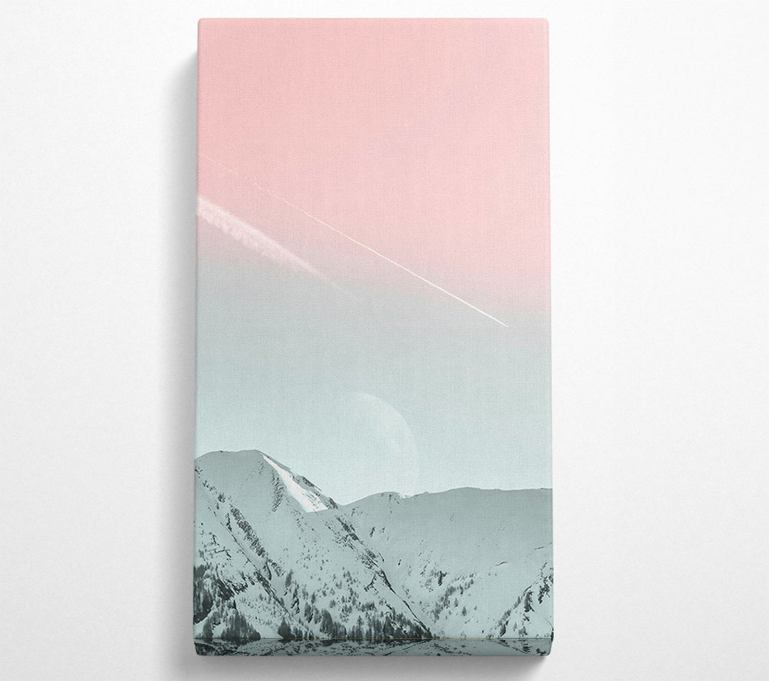  A Canvas Print of Pale Pink Mountainscape Canvas Wall Art