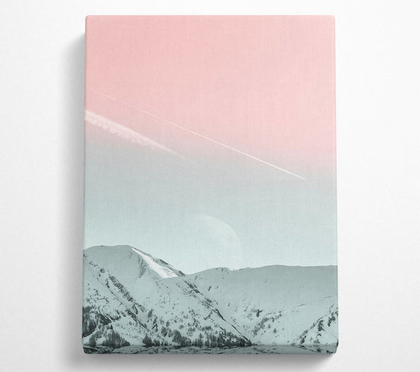  A Canvas Print of Pale Pink Mountainscape Canvas Wall Art