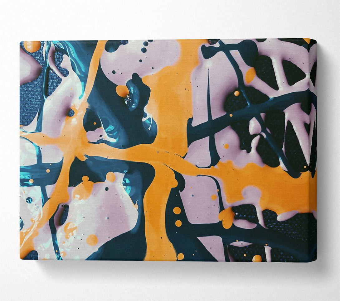  A Canvas Print of Orange Abstract Drips Canvas Print