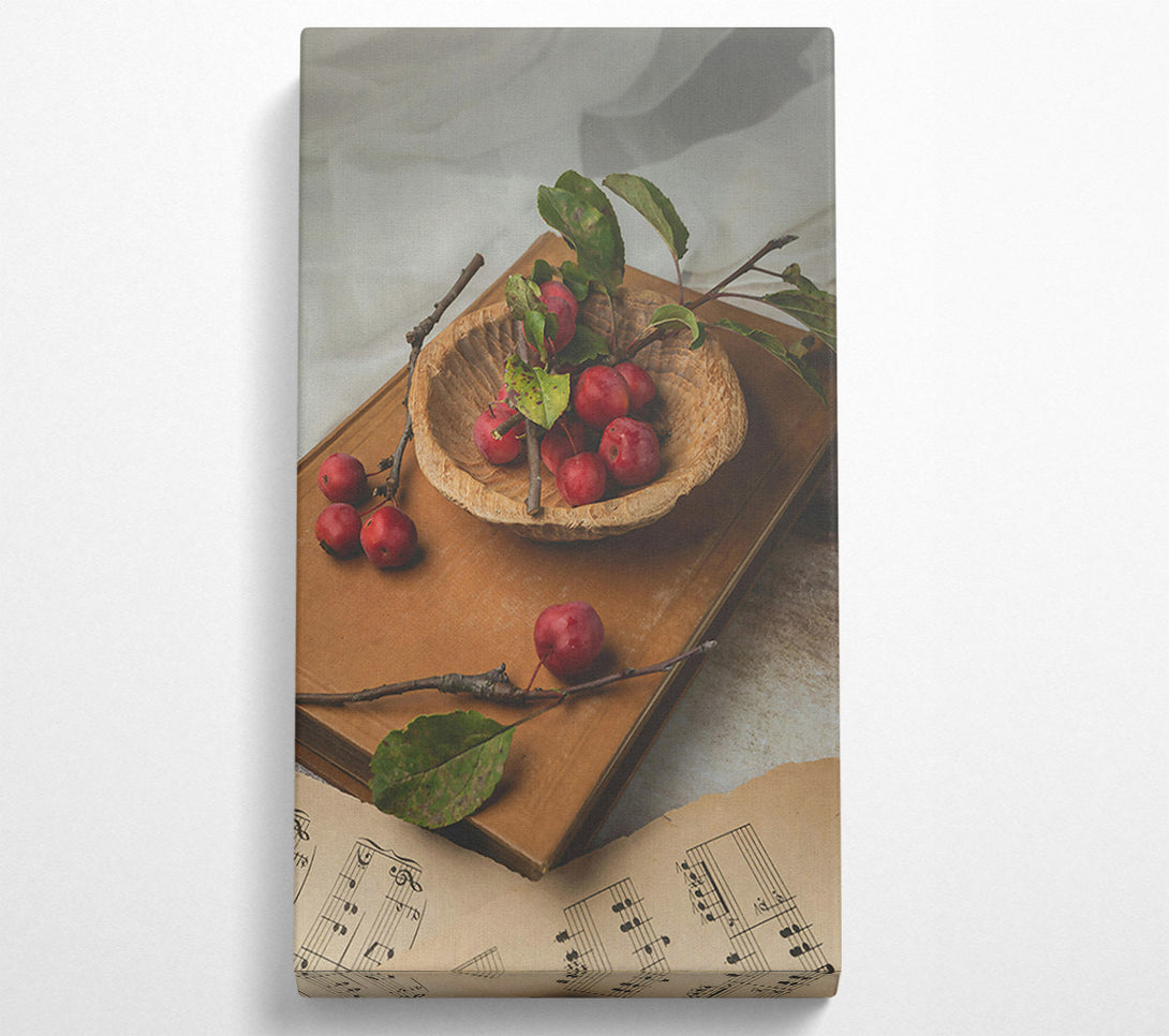  A Canvas Print of Crimson Apples On Wood Canvas Print