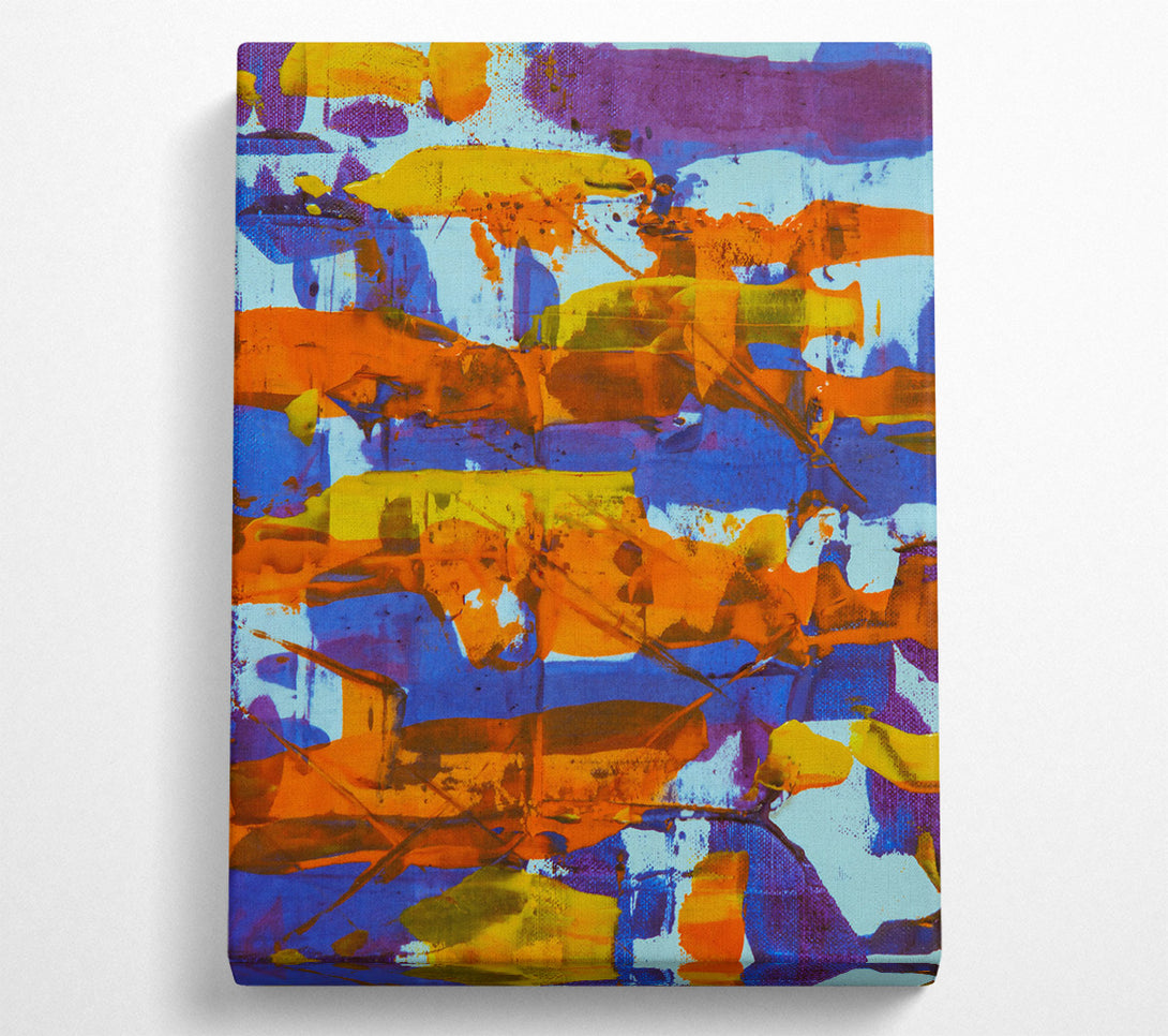  A Canvas Print of Orange And Blue Abstract Canvas Print