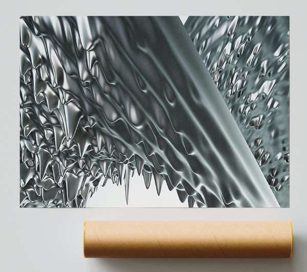 Silver Flowing Form Poster