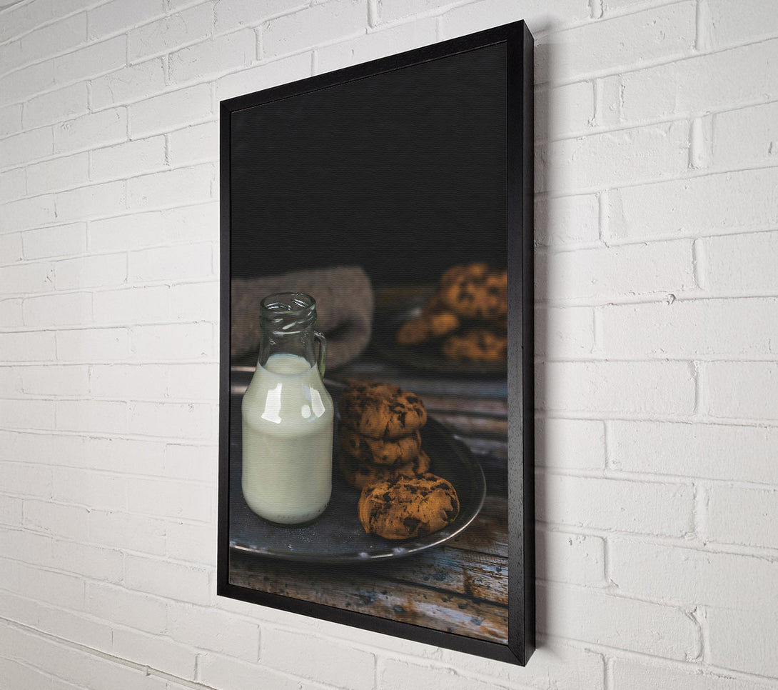  A Canvas Print of White Milk And Cookies Canvas Art