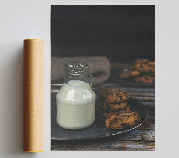 White Milk And Cookies Print