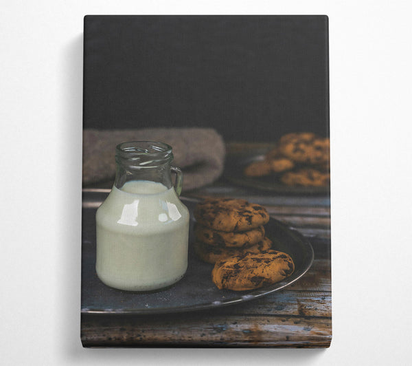  A Canvas Print of White Milk And Cookies Canvas Art