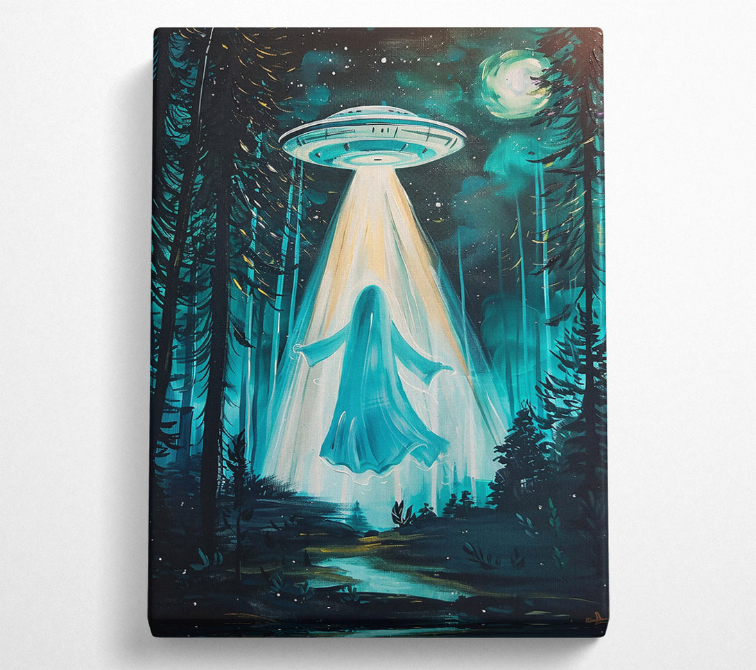  A Canvas Print of Teal Forest Abduction Canvas Print