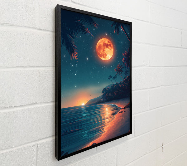 Beach Burning Moon