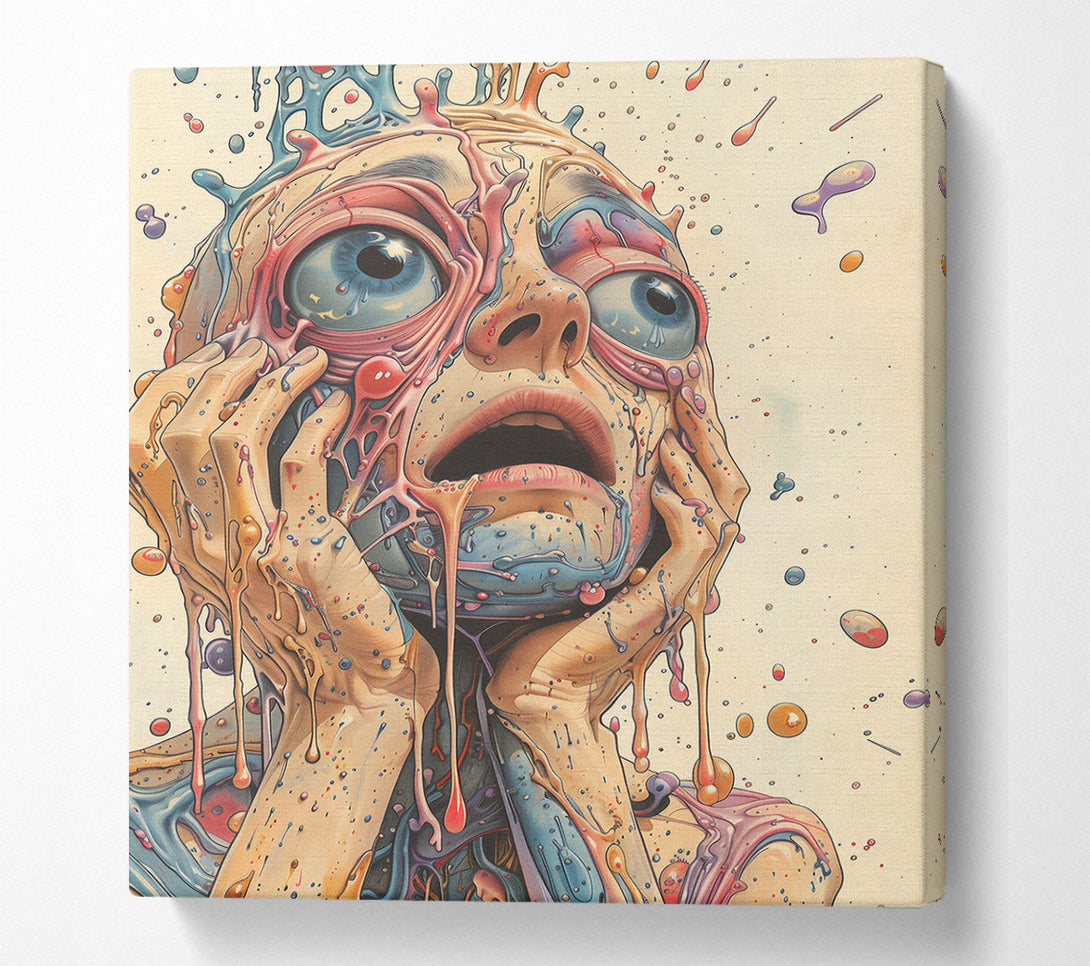  A Canvas Print of Blue Melted Scream Canvas Wall Art