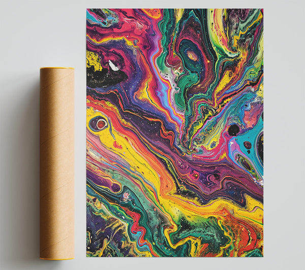 Cosmic Yellow Swirls Giclee Print