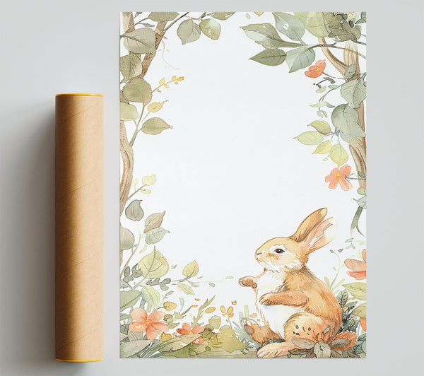 Orange Bunny Bloom Print