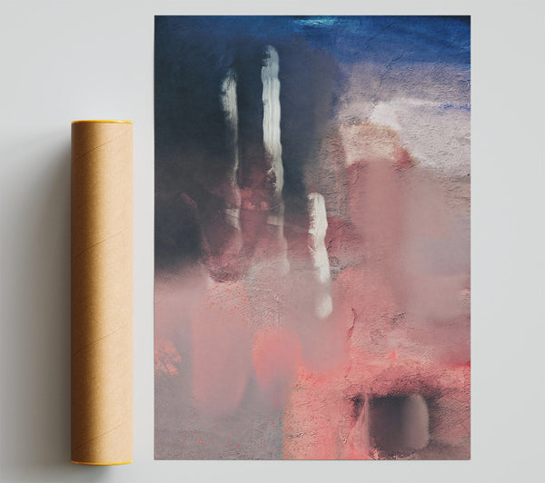 Blush And Blue Strokes Print