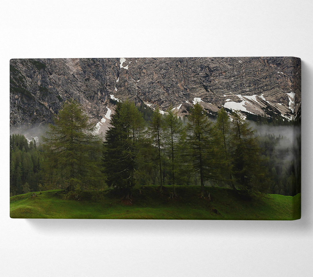  A Canvas Print of Green Foggy Mountainside Canvas Wall Art