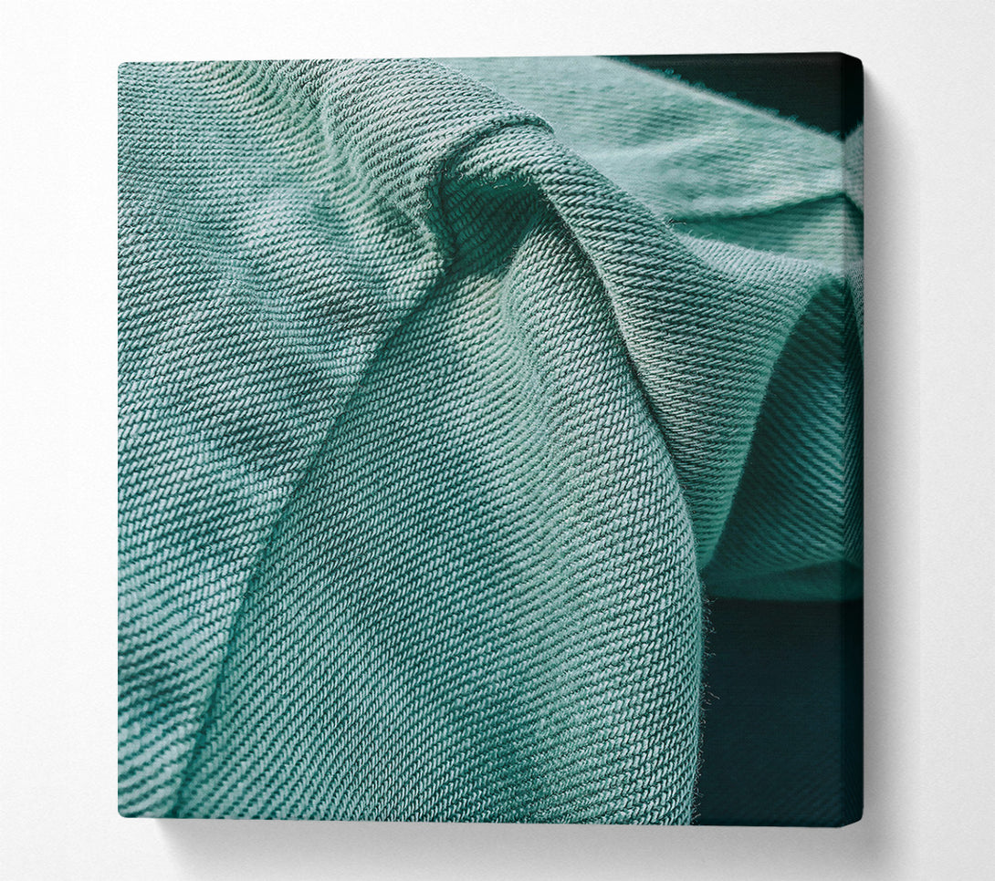  A Canvas Print of Teal Fabric Texture Canvas Wall Art