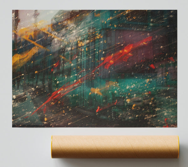 Emerald Swirls And Streaks Print