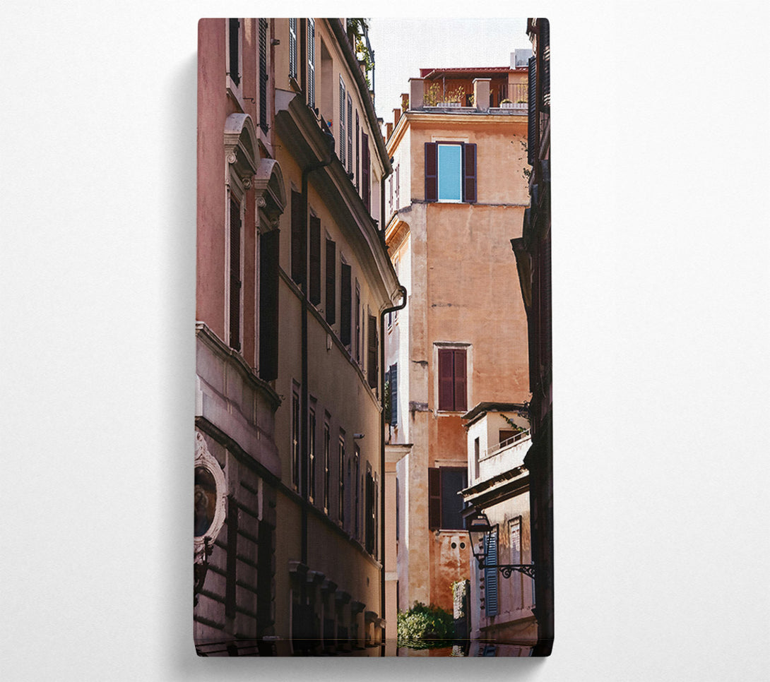  A Canvas Print of Peach Italian Alleyway Canvas Print