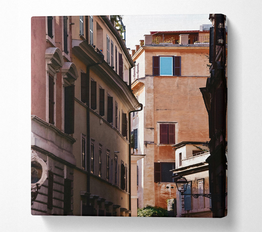  A Canvas Print of Peach Italian Alleyway Canvas Print