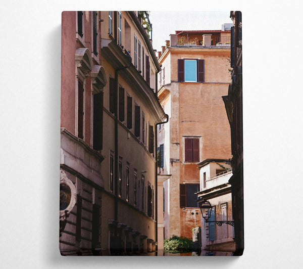  A Canvas Print of Peach Italian Alleyway Canvas Print