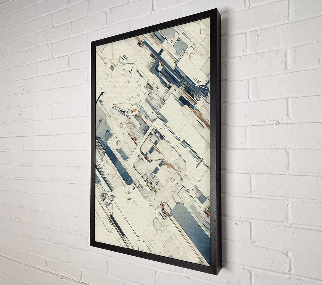  A Canvas Print of White Network Grids Canvas Wall Art