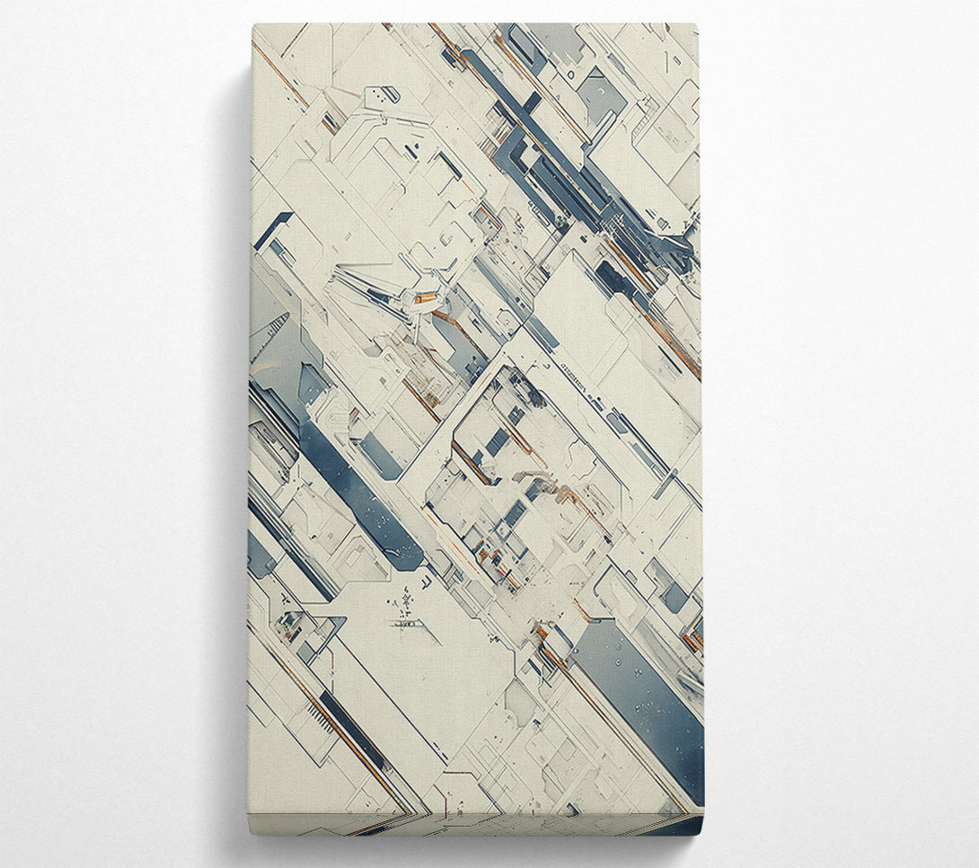  A Canvas Print of White Network Grids Canvas Wall Art