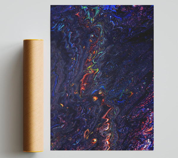 Cosmic Blue Swirls Poster