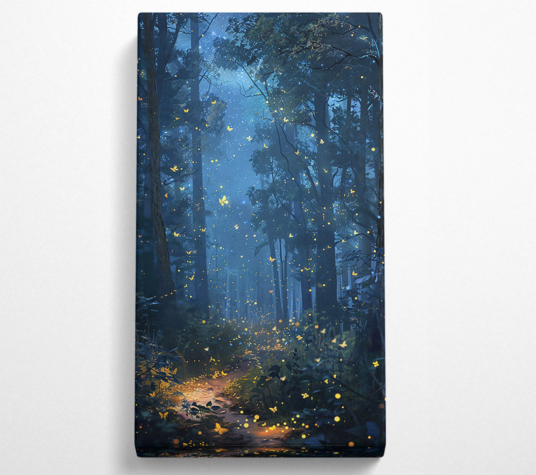  A Canvas Print of Blue Forest Fireflies Canvas Print