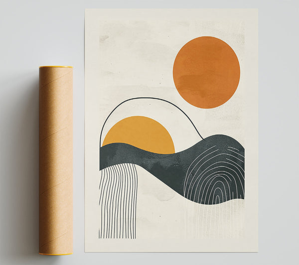Sunrise Orange Abstract Print