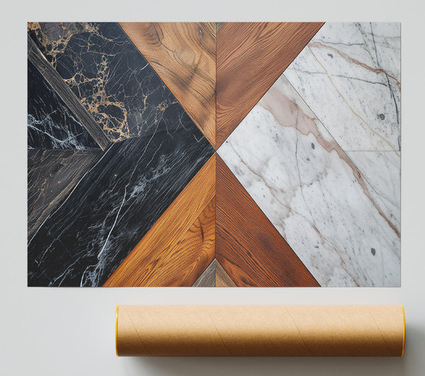 Black And Brown Mosaic Print
