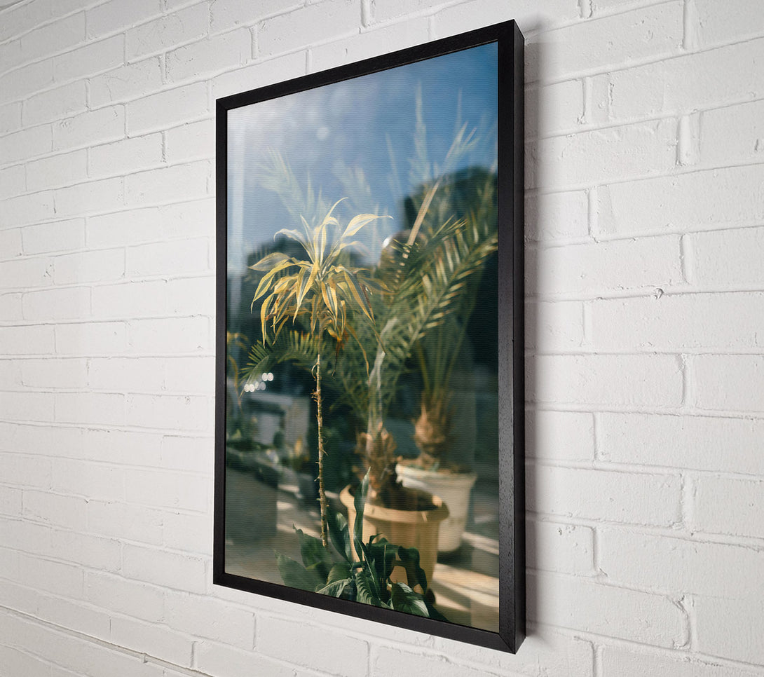  A Canvas Print of Golden Green Through Glass Canvas Print