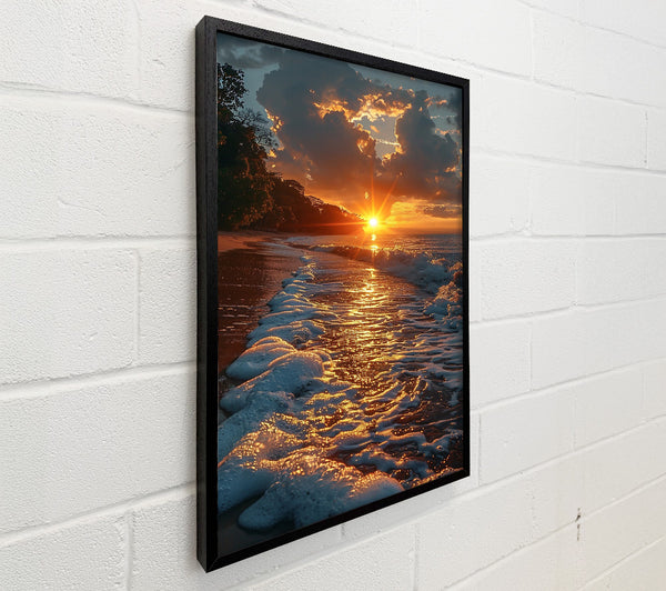 Golden Sunset Waves