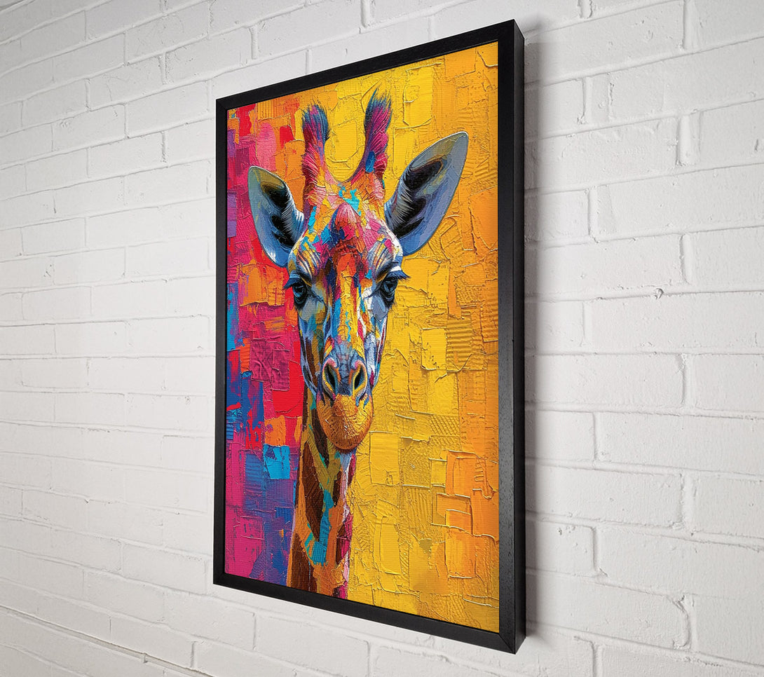  A Canvas Print of Beautiful Colourful Giraffe Canvas Print