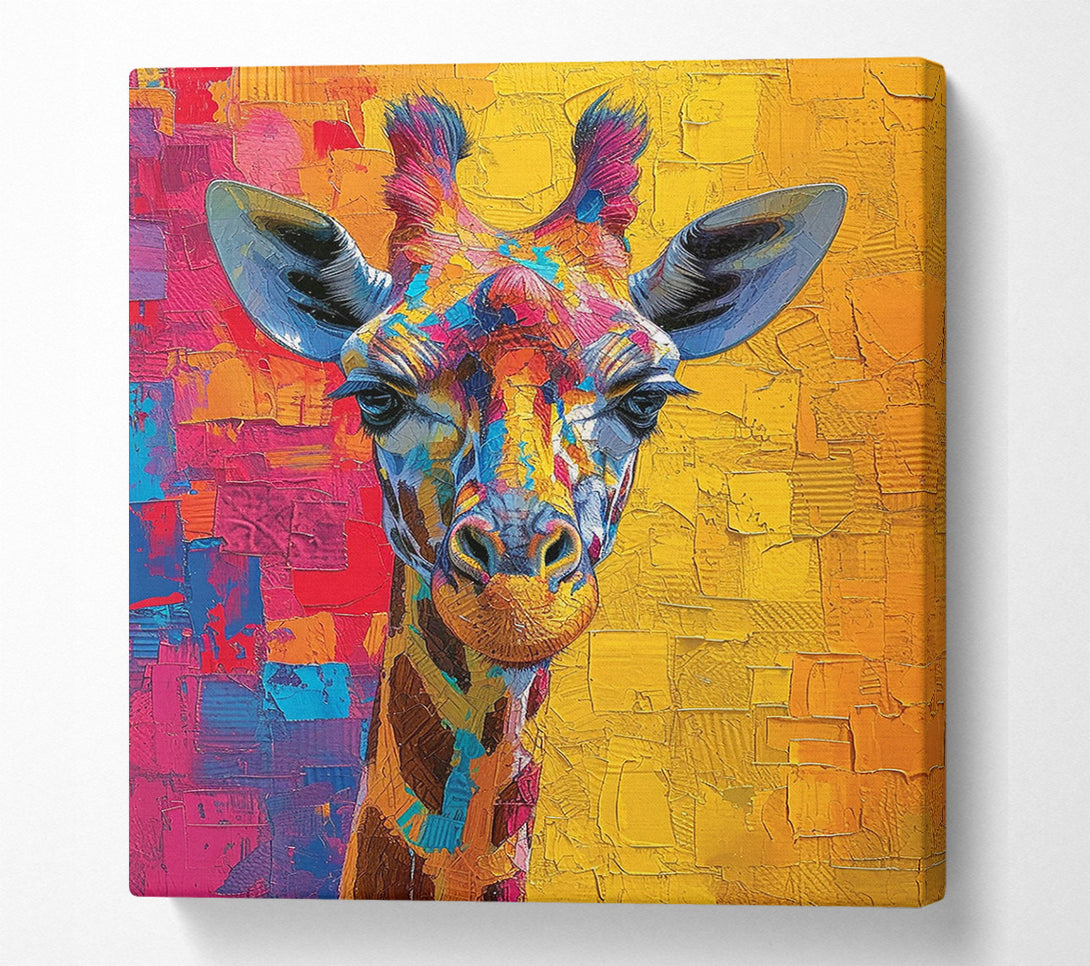  A Canvas Print of Beautiful Colourful Giraffe Canvas Print