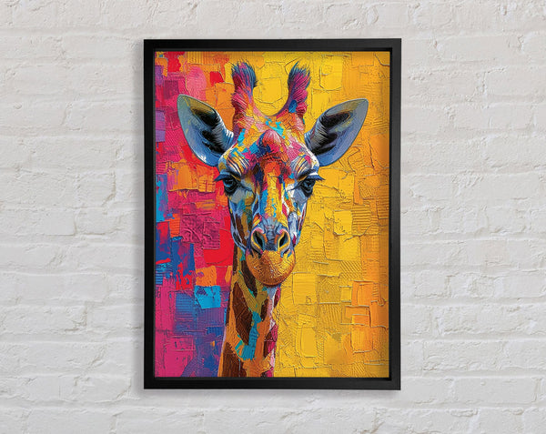 Beautiful Colourful Giraffe Framed Print