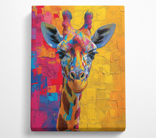  A Canvas Print of Beautiful Colourful Giraffe Canvas Print