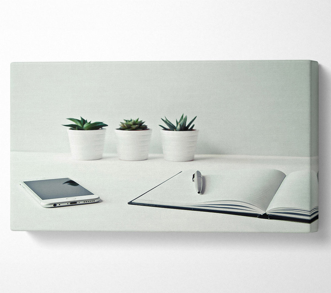  A Canvas Print of White Desk Still Life Canvas Art