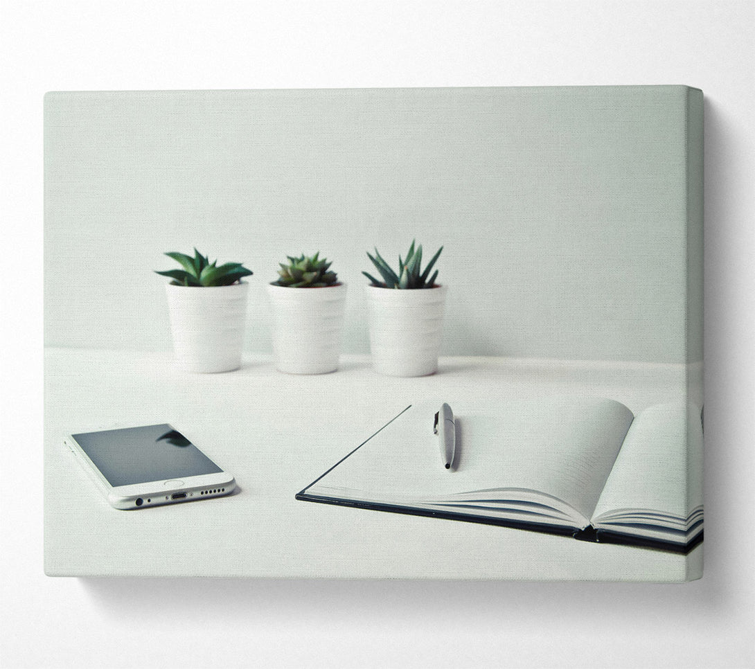  A Canvas Print of White Desk Still Life Canvas Art