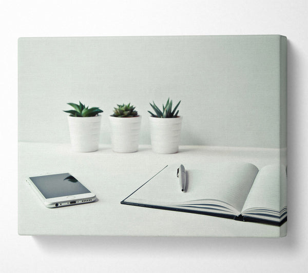  A Canvas Print of White Desk Still Life Canvas Art