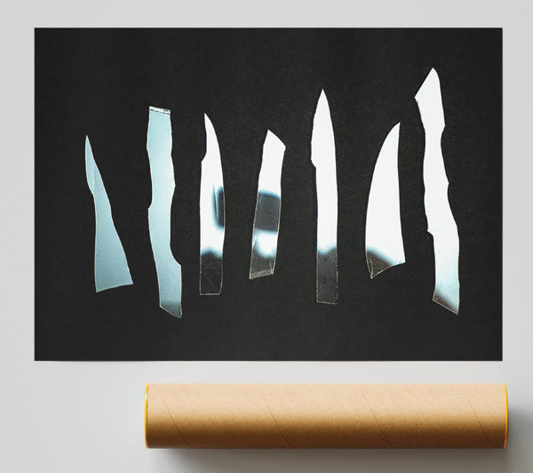 Silver Shattered Reflections Poster