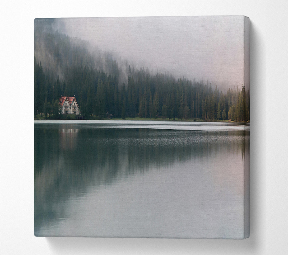  A Canvas Print of Grey Lake Reflections Canvas Print