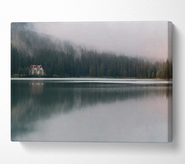  A Canvas Print of Grey Lake Reflections Canvas Print
