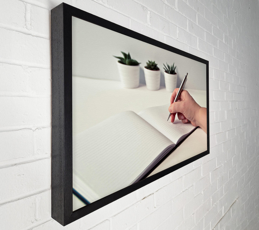  A Canvas Print of Silver Pen And Blank Page Canvas Wall Art