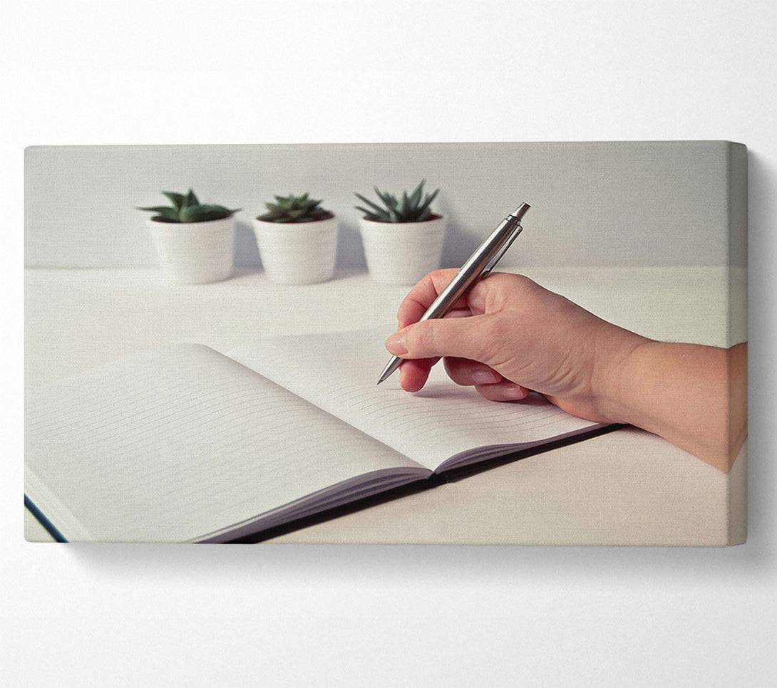  A Canvas Print of Silver Pen And Blank Page Canvas Wall Art