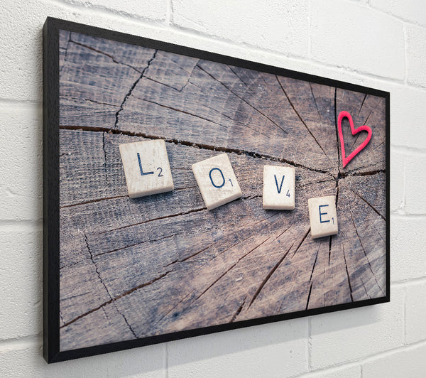 Red Love On Wood