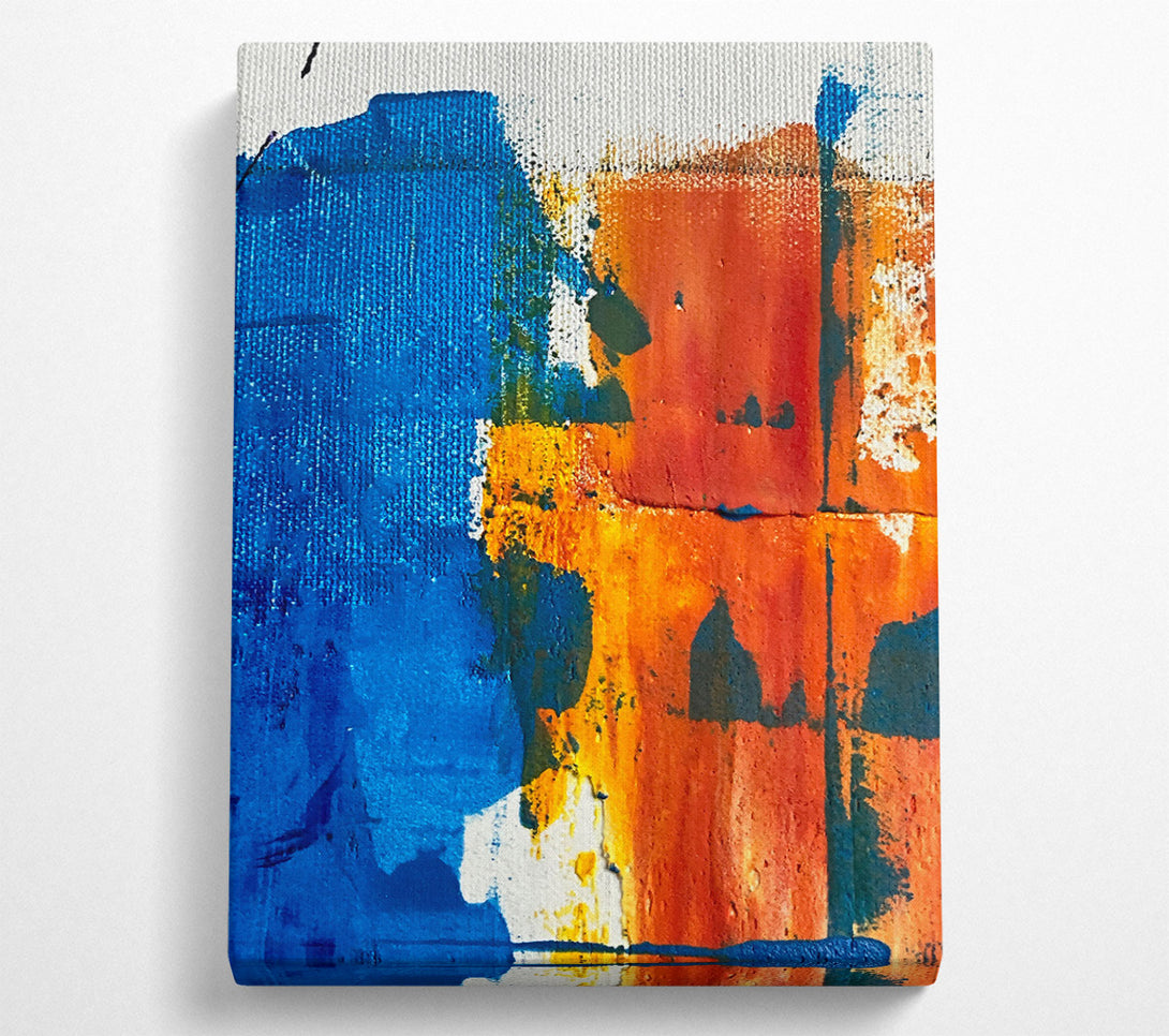  A Canvas Print of Orange And Blue Abstract Canvas Print