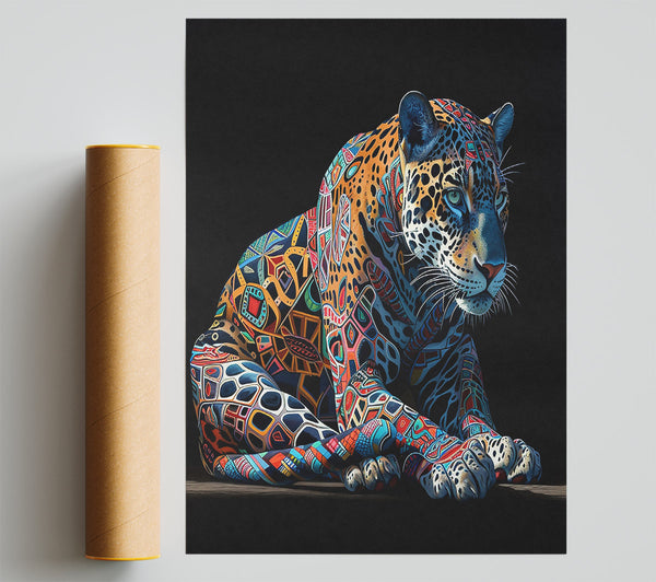 Blue Jaguar Tapestry Print