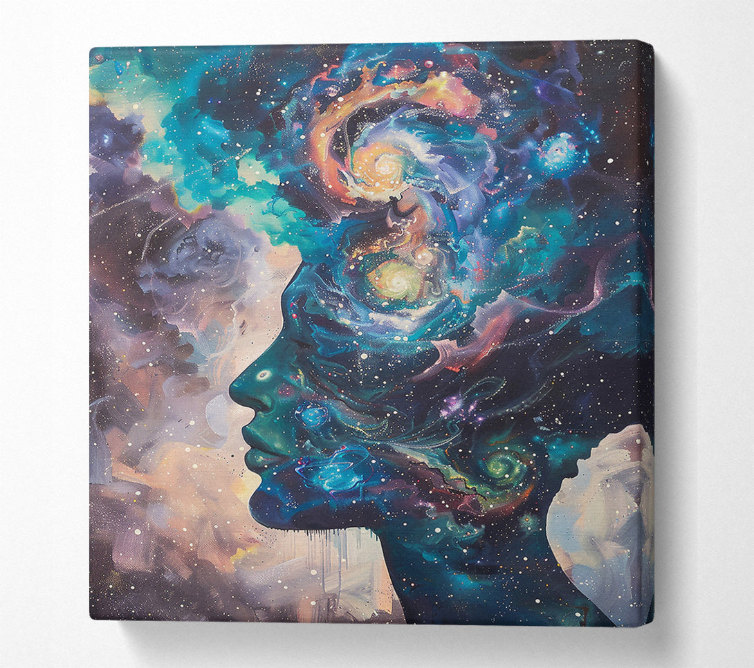  A Canvas Print of Cosmic Teal Embrace Canvas Art